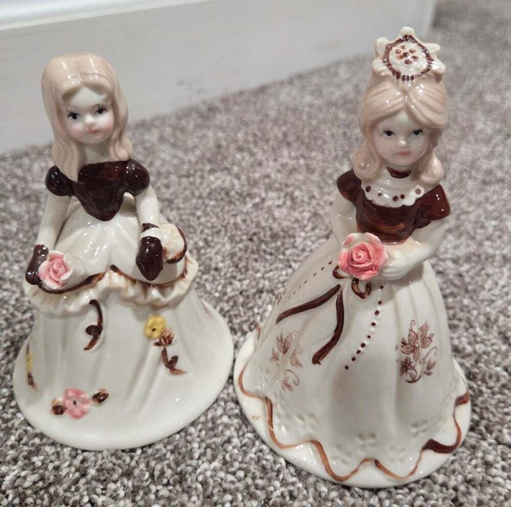 Brinn's Porcelain Girl Bells Set Vintage Floral Ball Gown